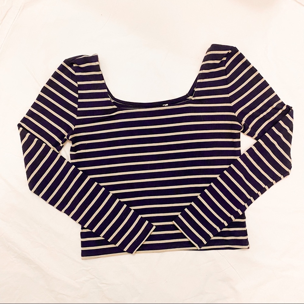 PacSun Basics Blue and Yellow stripped top Blouse